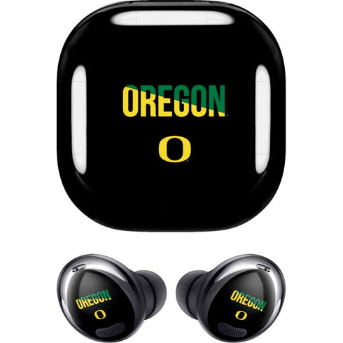 University of Oregon Split on Black Galaxy Buds Pro Skin
