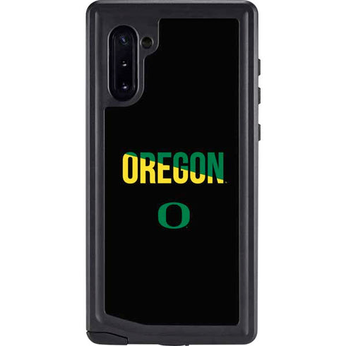 University of Oregon Split on Black Galaxy Note 10 Waterproof Case