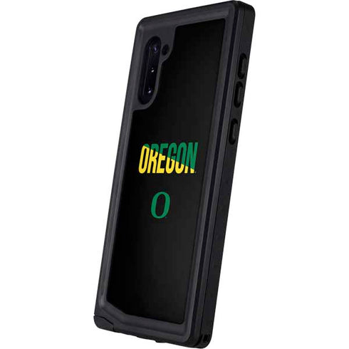 University of Oregon Split on Black Galaxy Note 10 Waterproof Case