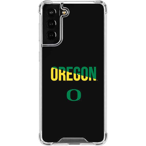 University of Oregon Split on Black Galaxy S21 FE Clear Case