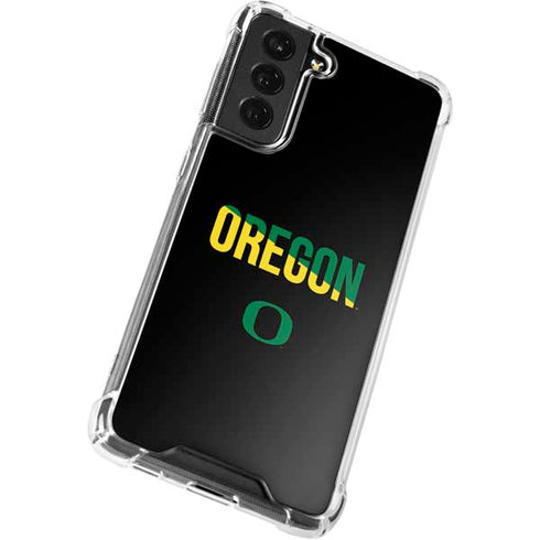 University of Oregon Split on Black Galaxy S21 FE Clear Case