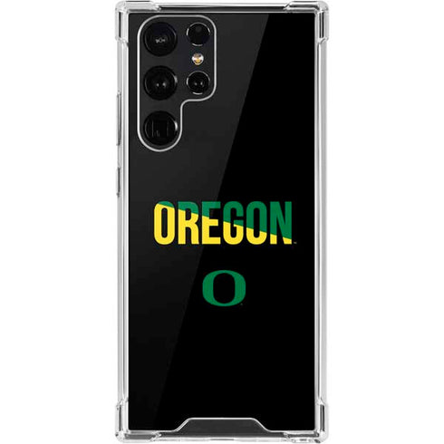 University of Oregon Split on Black Galaxy S22 Ultra Clear Case