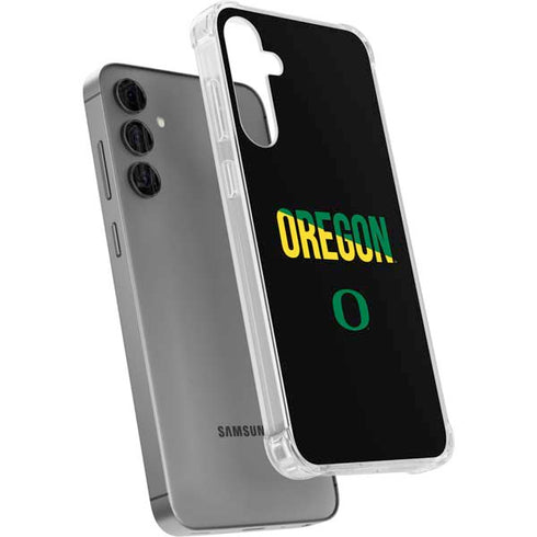 University of Oregon Split on Black Galaxy S24 Plus Clear Case