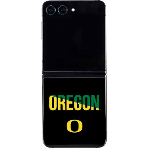 University of Oregon Split on Black Galaxy Z Flip5 5G Skin