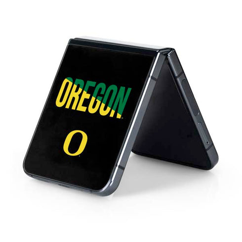 University of Oregon Split on Black Galaxy Z Flip5 5G Skin