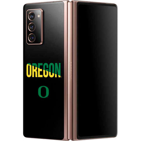 University of Oregon Split on Black Galaxy Z Fold2 5G Skin