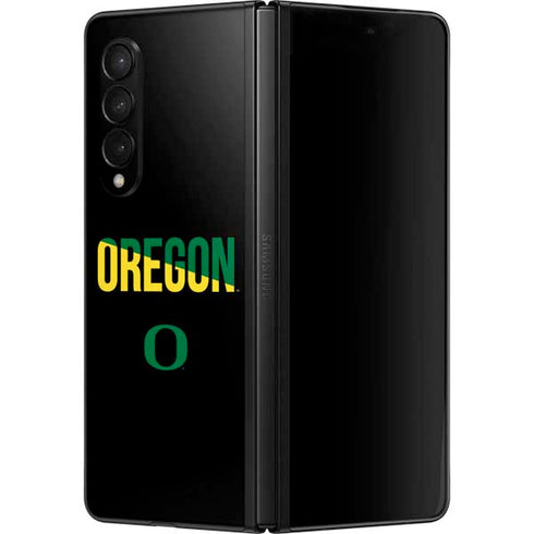 University of Oregon Split on Black Galaxy Z Fold3 5G Skin