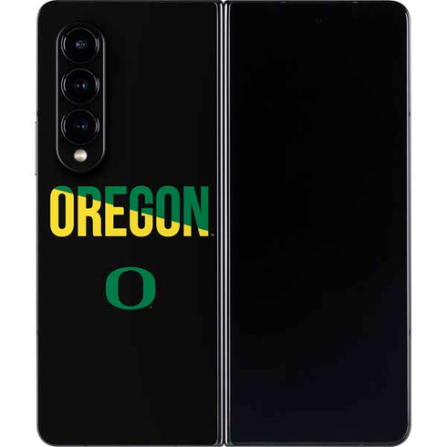 University of Oregon Split on Black Galaxy Z Fold4 5G Skin