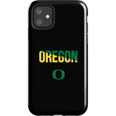 University of Oregon Split on Black iPhone 11 Impact Case