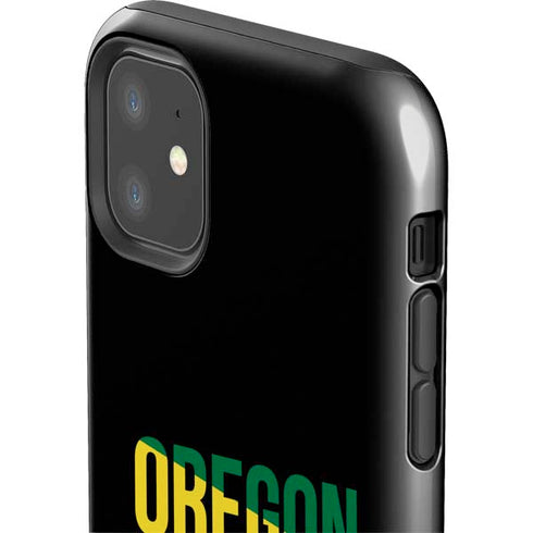 University of Oregon Split on Black iPhone 11 Impact Case