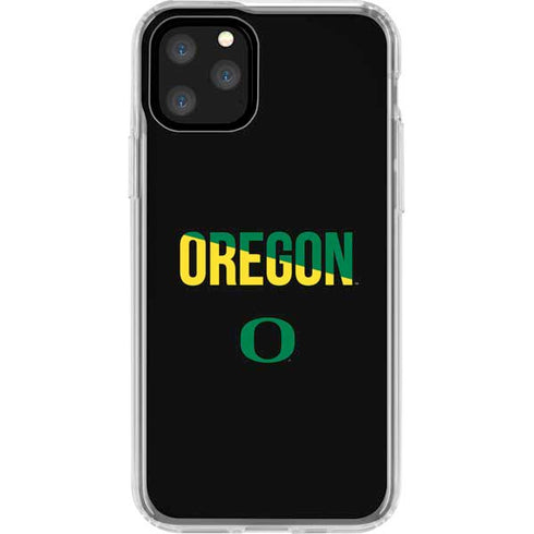 University of Oregon Split on Black iPhone 11 Pro Clear Case