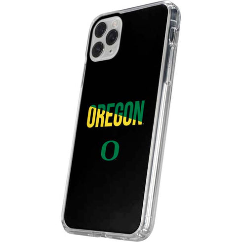 University of Oregon Split on Black iPhone 11 Pro Clear Case