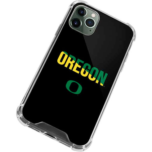 University of Oregon Split on Black iPhone 11 Pro Max Clear Case