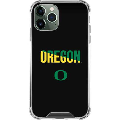 University of Oregon Split on Black iPhone 11 Pro Max Clear Case