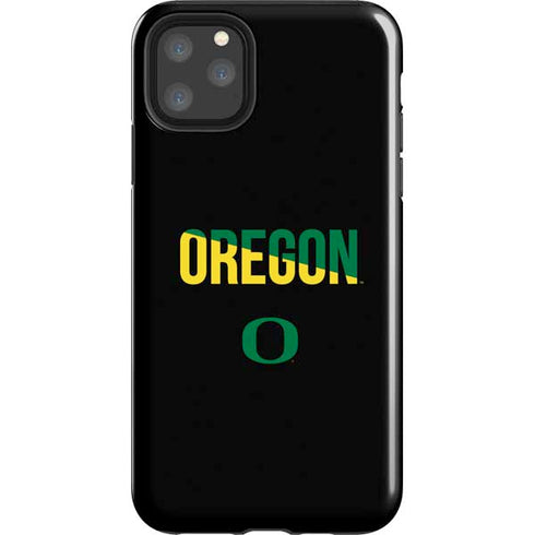 University of Oregon Split on Black iPhone 11 Pro Max Impact Case