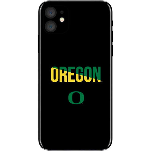 University of Oregon Split on Black iPhone 11 Skin