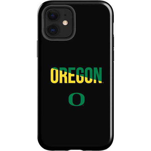 University of Oregon Split on Black iPhone 12 Impact Case