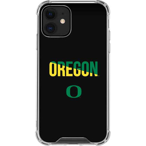 University of Oregon Split on Black iPhone 12 Mini Clear Case