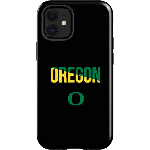 University of Oregon Split on Black iPhone 12 Mini Impact Case