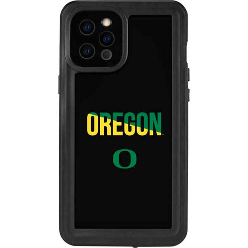 University of Oregon Split on Black iPhone 12 Pro Max Waterproof Case