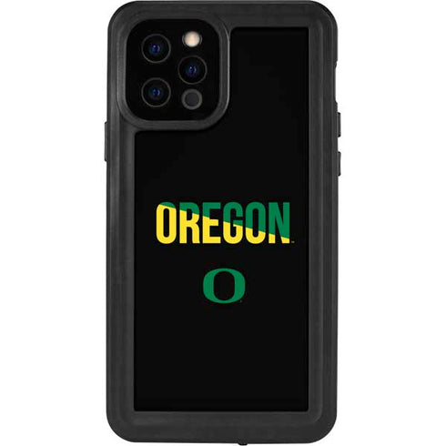 University of Oregon Split on Black iPhone 12 Pro Waterproof Case