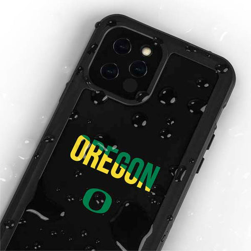 University of Oregon Split on Black iPhone 12 Pro Waterproof Case