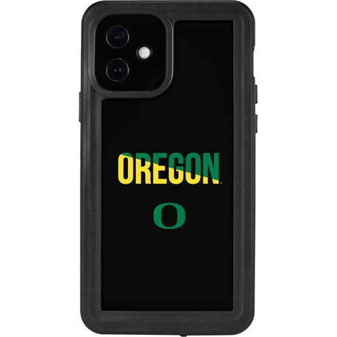 University of Oregon Split on Black iPhone 12 Waterproof Case