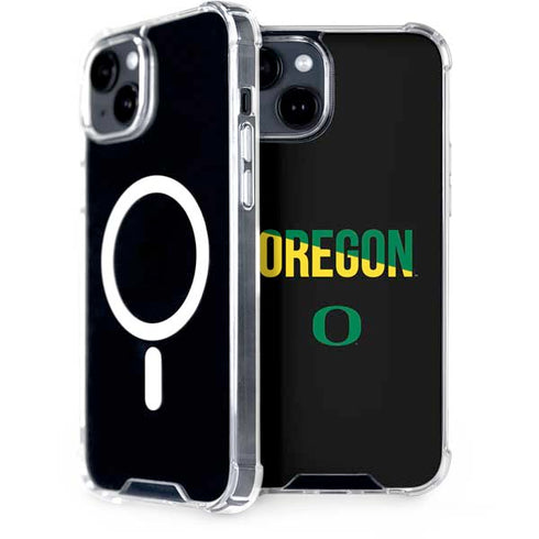 University of Oregon Split on Black iPhone 13 MagSafe Case