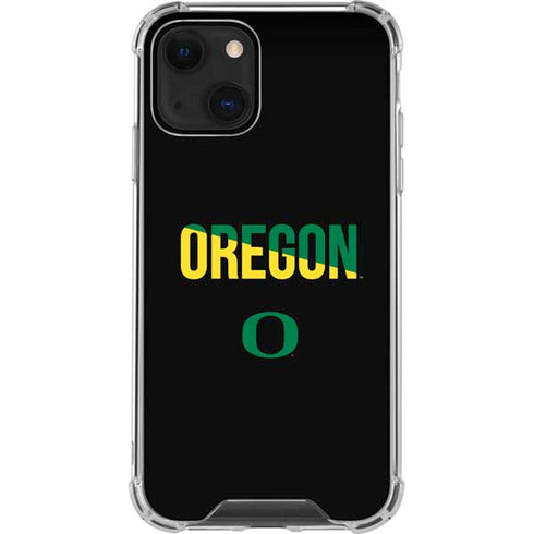 University of Oregon Split on Black iPhone 13 Mini Clear Case
