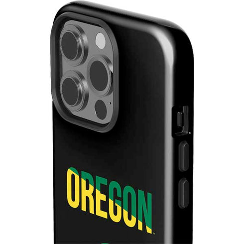University of Oregon Split on Black iPhone 15 Pro Impact Case