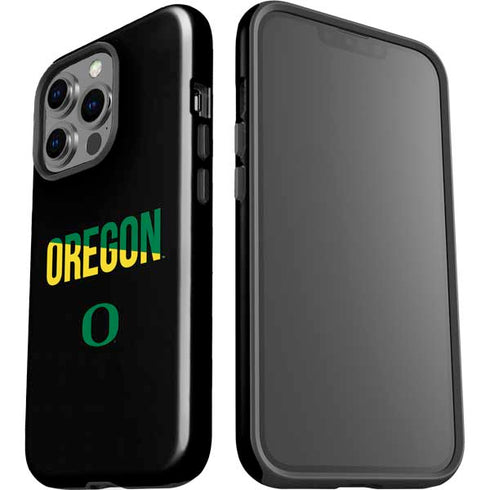University of Oregon Split on Black iPhone 15 Pro Impact Case