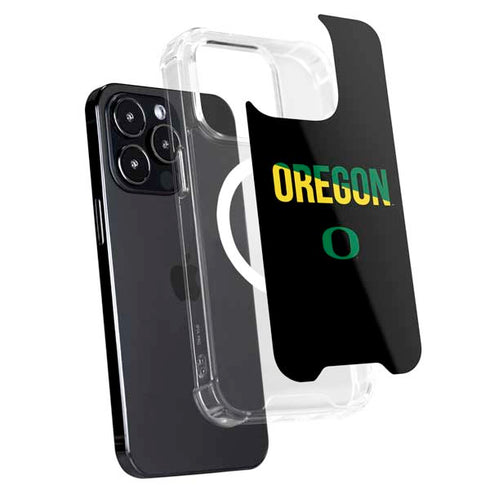 University of Oregon Split on Black iPhone 15 Pro Max MagSafe Case