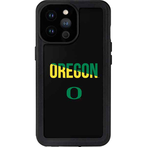 University of Oregon Split on Black iPhone 14 Pro Max Waterproof Case