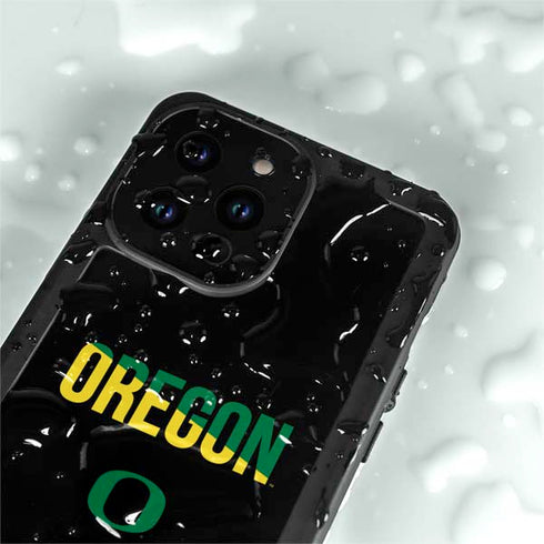 University of Oregon Split on Black iPhone 14 Pro Max Waterproof Case