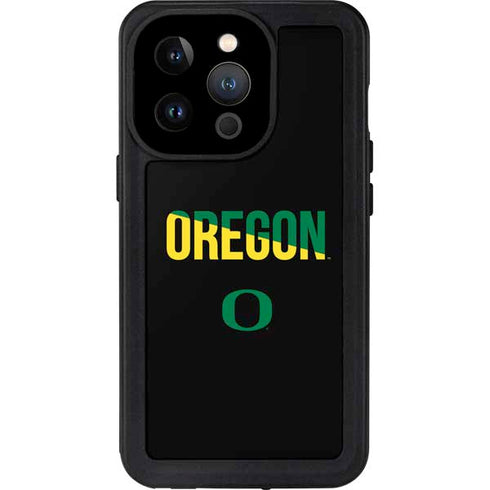 University of Oregon Split on Black iPhone 14 Pro Waterproof Case