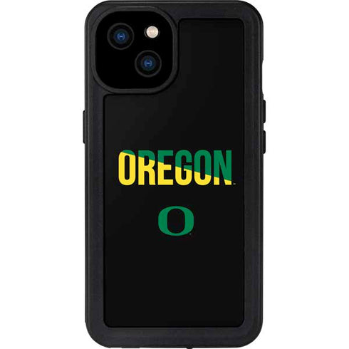 University of Oregon Split on Black iPhone 15 Plus Waterproof Case