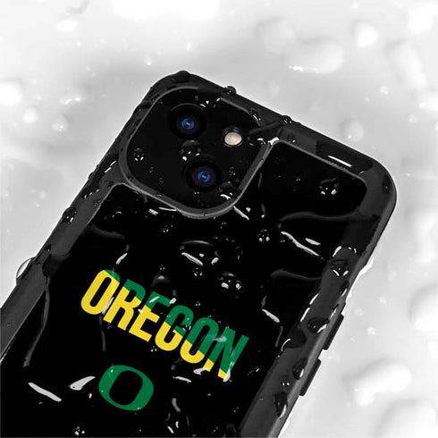 University of Oregon Split on Black iPhone 15 Plus Waterproof Case