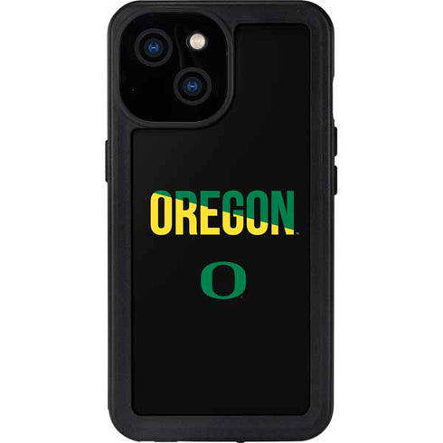 University of Oregon Split on Black iPhone 15 Waterproof Case