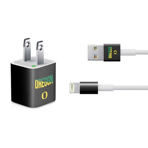 University of Oregon Split on Black iPhone Charger (5W USB) Skin