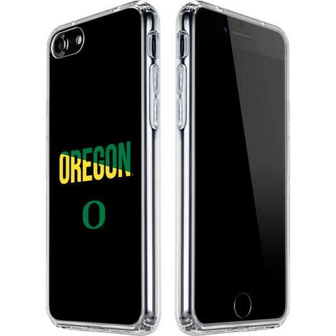 University of Oregon Split on Black iPhone SE (2nd & 3rd Gen) Clear Case