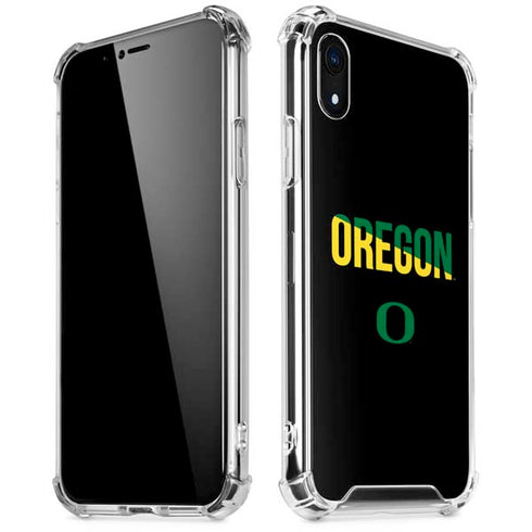 University of Oregon Split on Black iPhone XR Clear Case