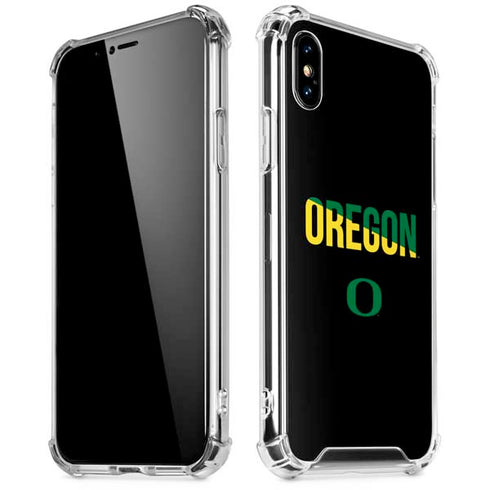 University of Oregon Split on Black iPhone XS Max Clear Case