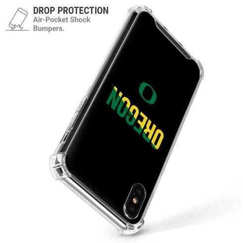University of Oregon Split on Black iPhone XS Max Clear Case