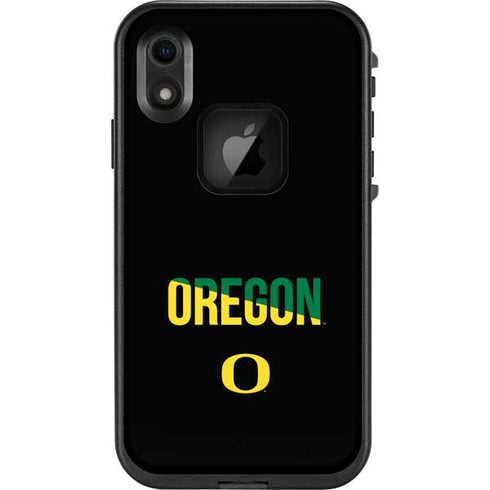 University of Oregon Split on Black LifeProof Fre iPhone Skin