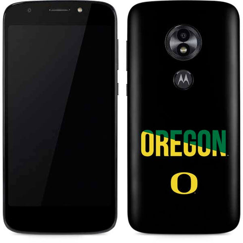 University of Oregon Split on Black Moto E5 Play Skin