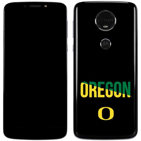 University of Oregon Split on Black Moto E5 Plus Skin
