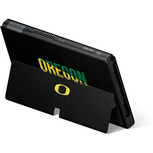 University of Oregon Split on Black Nintendo Switch OLED (2021) Skin