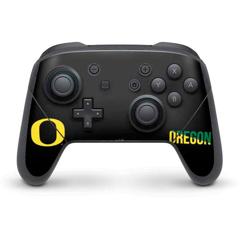 University of Oregon Split on Black Nintendo Switch Pro Controller Skin