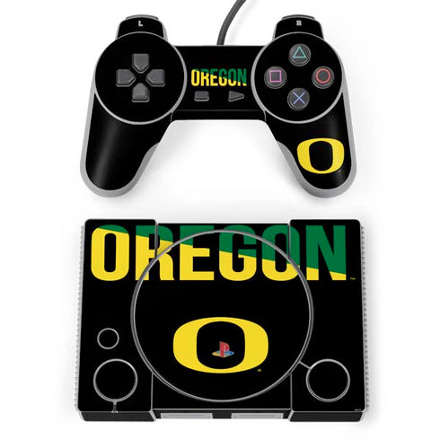 University of Oregon Split on Black PlayStation Classic Bundle Skin