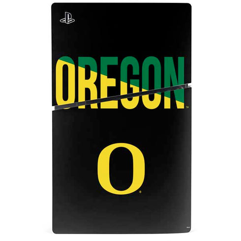 University of Oregon Split on Black PS5 Slim Disk Console Skin